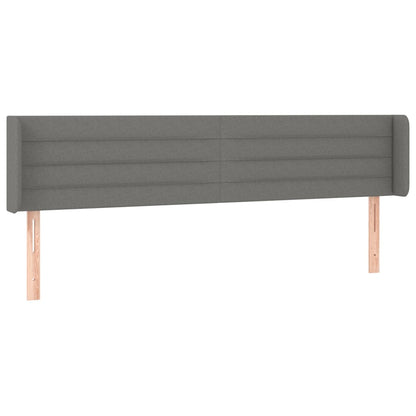 vidaXL Kopfteil mit Ohren Dunkelgrau 183x16x78/88 cm Stoff