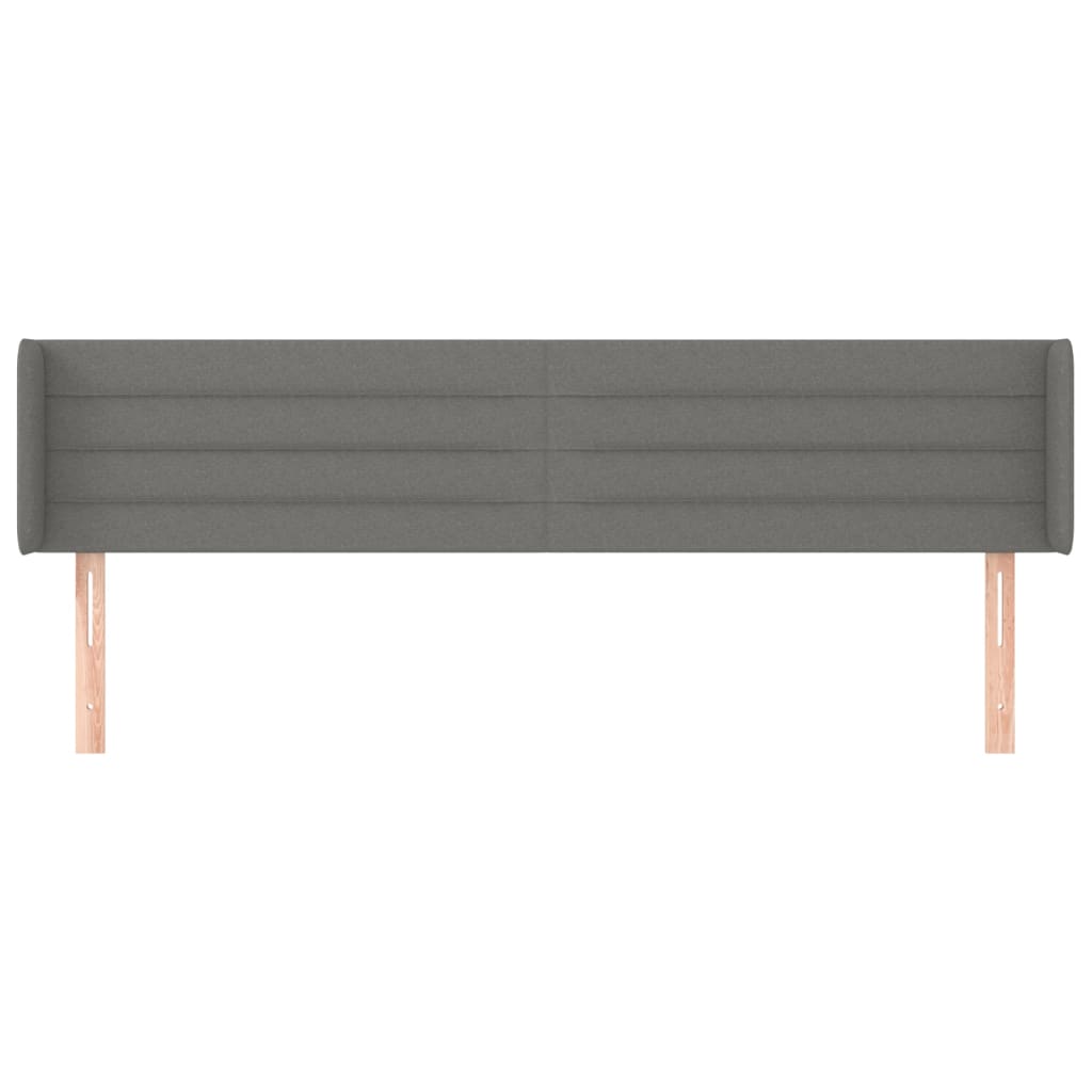 vidaXL Kopfteil mit Ohren Dunkelgrau 183x16x78/88 cm Stoff