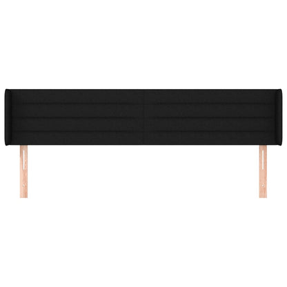 vidaXL Kopfteil mit Ohren Schwarz 183x16x78/88 cm Stoff