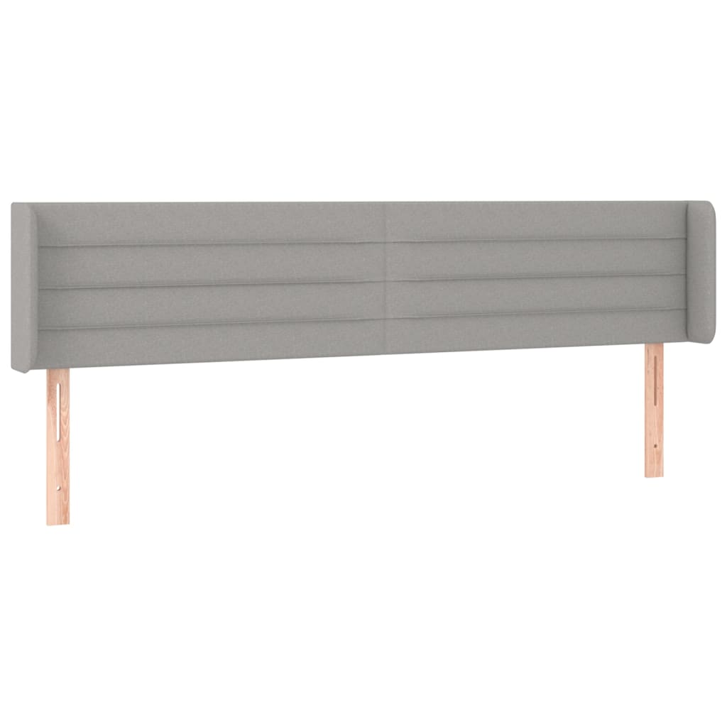 vidaXL Kopfteil mit Ohren Hellgrau 203x16x78/88 cm Stoff