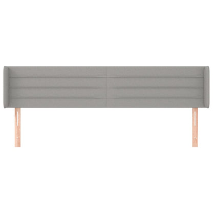 vidaXL Kopfteil mit Ohren Hellgrau 203x16x78/88 cm Stoff