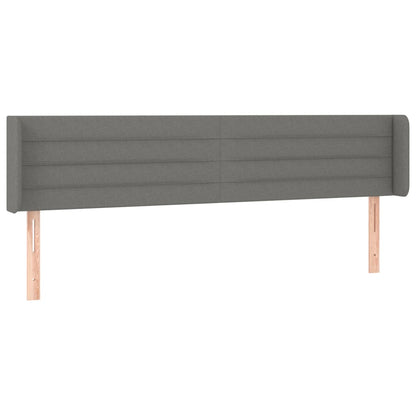 vidaXL Kopfteil mit Ohren Dunkelgrau 203x16x78/88 cm Stoff