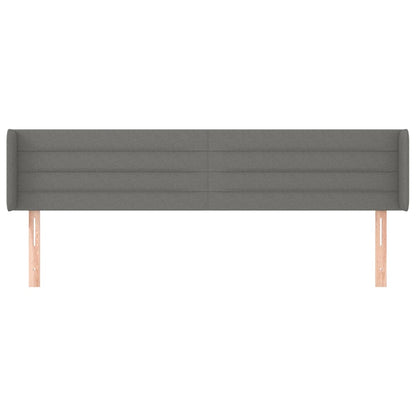 vidaXL Kopfteil mit Ohren Dunkelgrau 203x16x78/88 cm Stoff