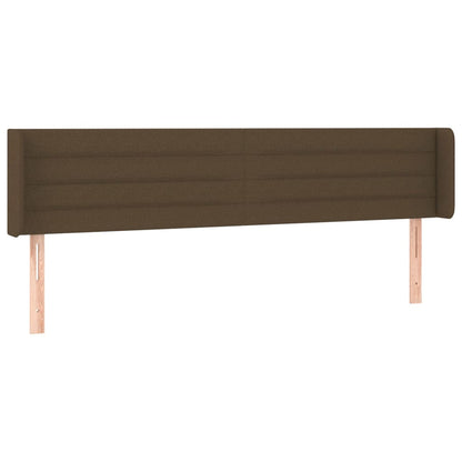 vidaXL Kopfteil mit Ohren Dunkelbraun 203x16x78/88 cm Stoff