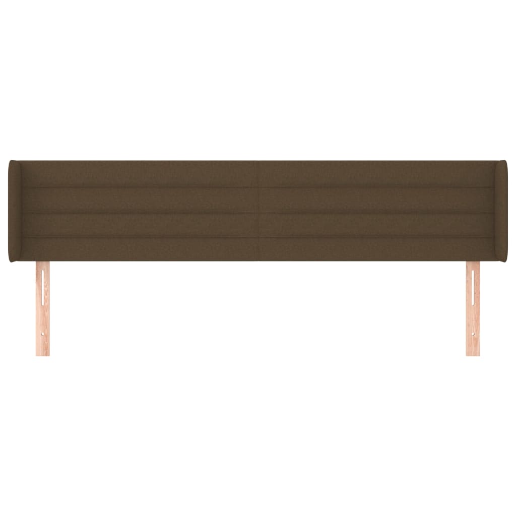 vidaXL Kopfteil mit Ohren Dunkelbraun 203x16x78/88 cm Stoff