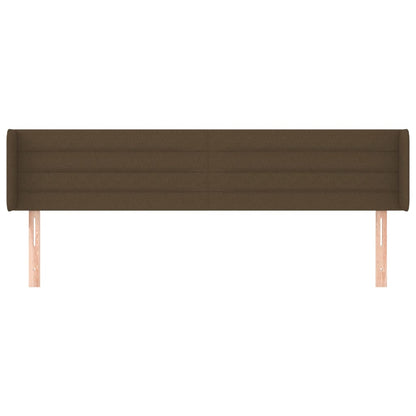 vidaXL Kopfteil mit Ohren Dunkelbraun 203x16x78/88 cm Stoff