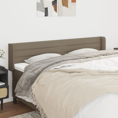 vidaXL Kopfteil mit Ohren Taupe 203x16x78/88 cm Stoff