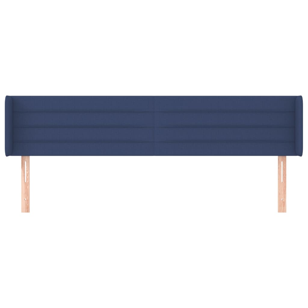 vidaXL Kopfteil mit Ohren Blau 203x16x78/88 cm Stoff