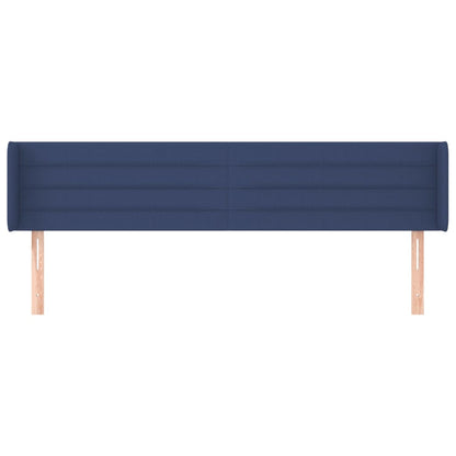 vidaXL Kopfteil mit Ohren Blau 203x16x78/88 cm Stoff