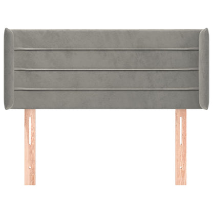 vidaXL Kopfteil mit Ohren Hellgrau 83x16x78/88 cm Samt