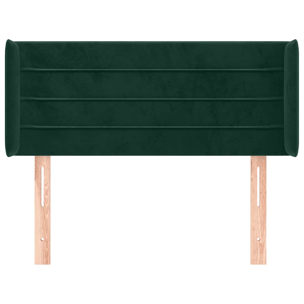 vidaXL Kopfteil mit Ohren Dunkelgrün 83x16x78/88 cm Samt