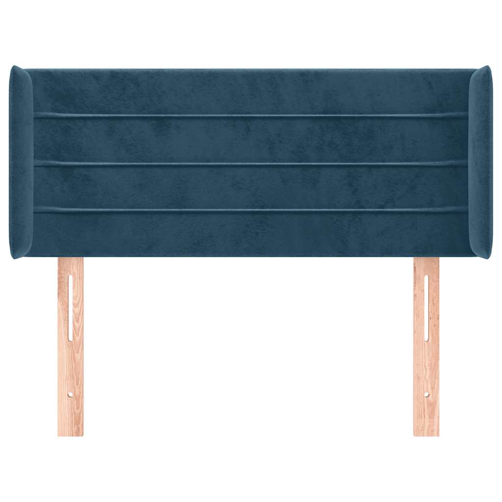 vidaXL Kopfteil mit Ohren Dunkelblau 83x16x78/88 cm Samt