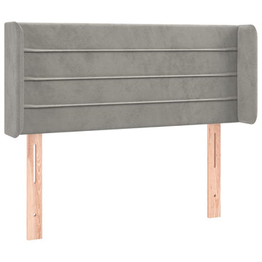 vidaXL Kopfteil mit Ohren Hellgrau 93x16x78/88 cm Samt