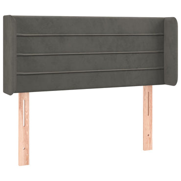 vidaXL Kopfteil mit Ohren Dunkelgrau 93x16x78/88 cm Samt