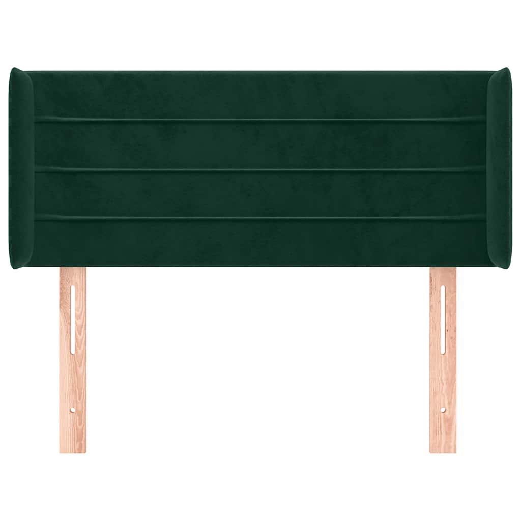vidaXL Kopfteil mit Ohren Dunkelgrün 93x16x78/88 cm Samt