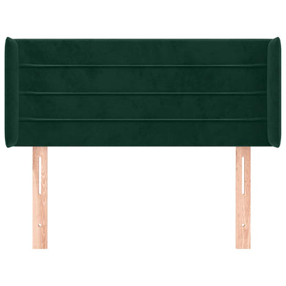 vidaXL Kopfteil mit Ohren Dunkelgrün 93x16x78/88 cm Samt