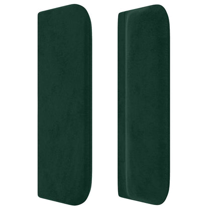 vidaXL Kopfteil mit Ohren Dunkelgrün 93x16x78/88 cm Samt
