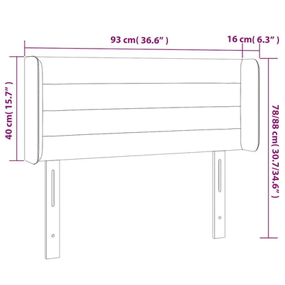 vidaXL Kopfteil mit Ohren Dunkelgrün 93x16x78/88 cm Samt