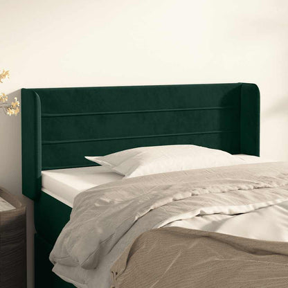 vidaXL Kopfteil mit Ohren Dunkelgrün 93x16x78/88 cm Samt
