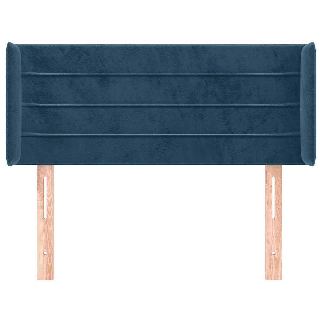 vidaXL Kopfteil mit Ohren Dunkelblau 93x16x78/88 cm Samt