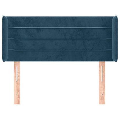 vidaXL Kopfteil mit Ohren Dunkelblau 93x16x78/88 cm Samt