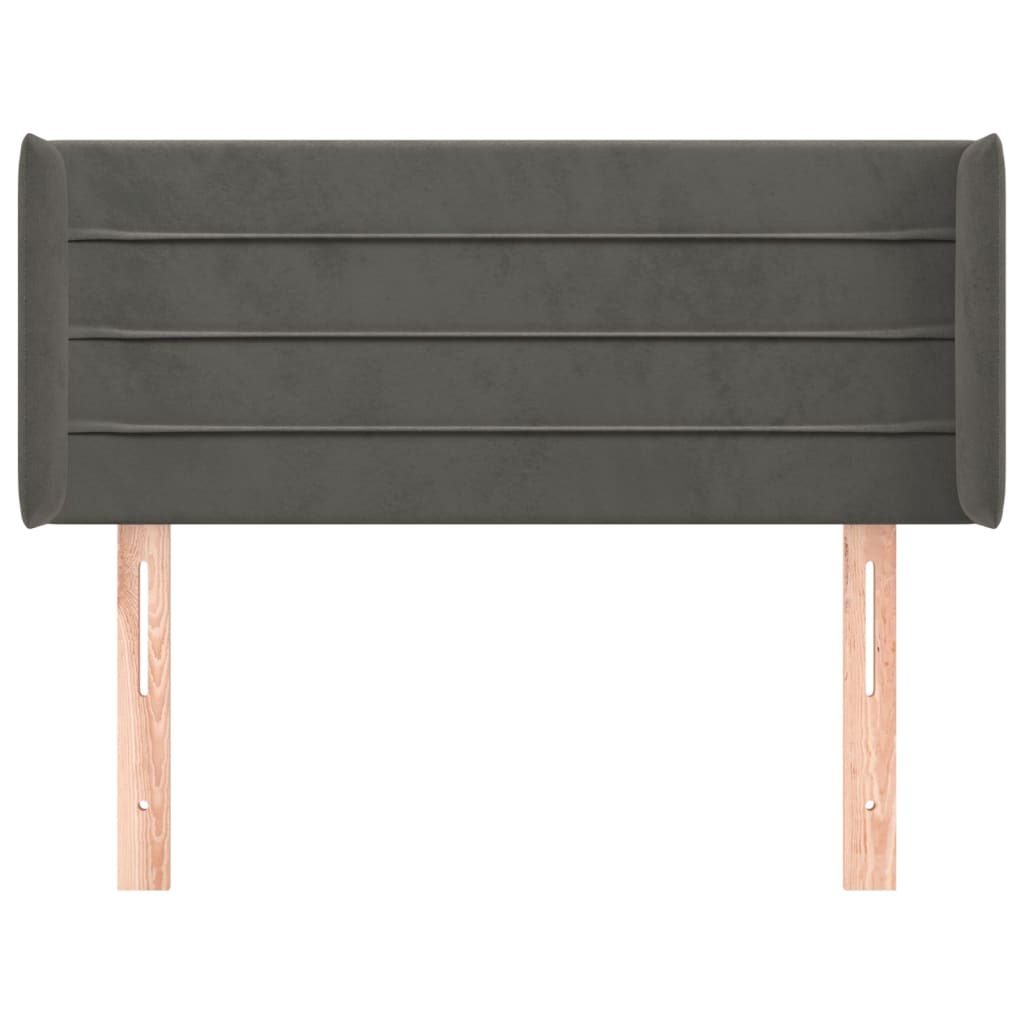 vidaXL Kopfteil mit Ohren Dunkelgrau 103x16x78/88 cm Samt