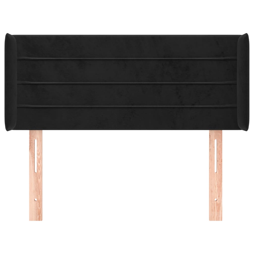 vidaXL Kopfteil mit Ohren Schwarz 103x16x78/88 cm Samt