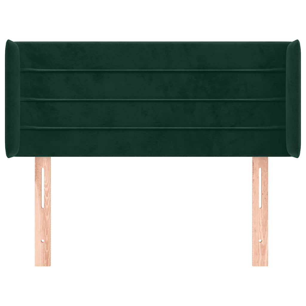 vidaXL Kopfteil mit Ohren Dunkelgrün 103x16x78/88 cm Samt