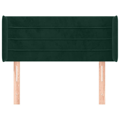 vidaXL Kopfteil mit Ohren Dunkelgrün 103x16x78/88 cm Samt