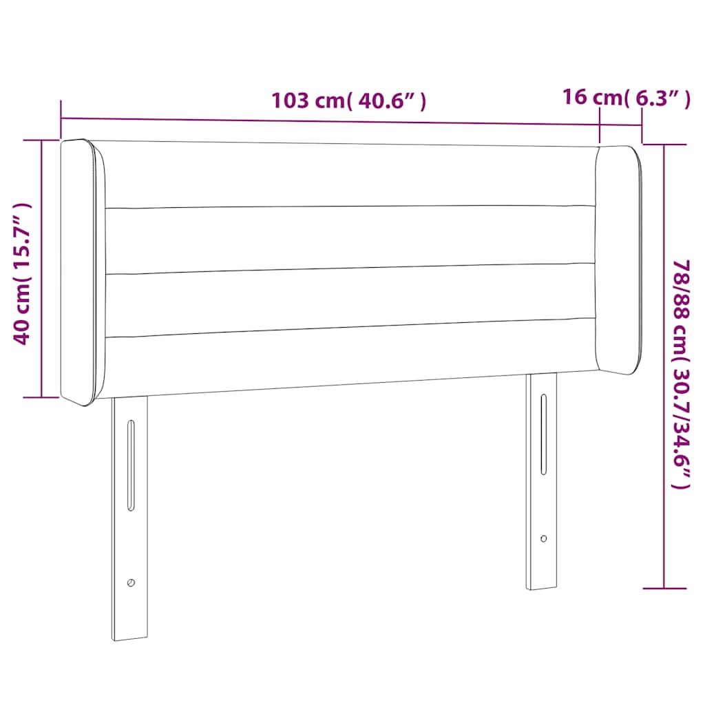 vidaXL Kopfteil mit Ohren Dunkelgrün 103x16x78/88 cm Samt