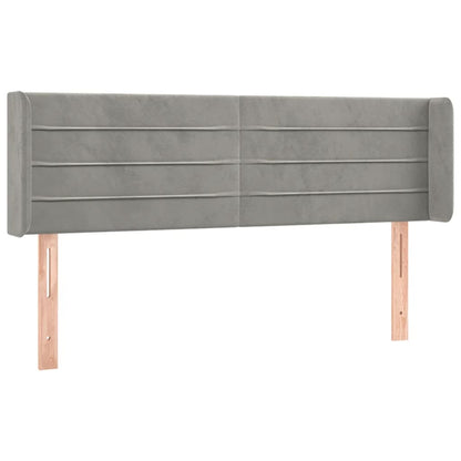 vidaXL Kopfteil mit Ohren Hellgrau 147x16x78/88 cm Samt