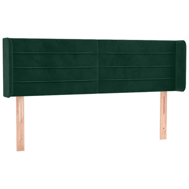 vidaXL Kopfteil mit Ohren Dunkelgrün 147x16x78/88 cm Samt