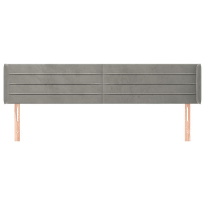vidaXL Kopfteil mit Ohren Hellgrau 163x16x78/88 cm Samt
