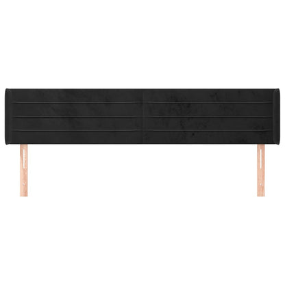 vidaXL Kopfteil mit Ohren Schwarz 163x16x78/88 cm Samt