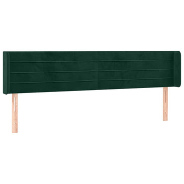 vidaXL Kopfteil mit Ohren Dunkelgrün 163x16x78/88 cm Samt