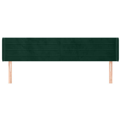 vidaXL Kopfteil mit Ohren Dunkelgrün 163x16x78/88 cm Samt