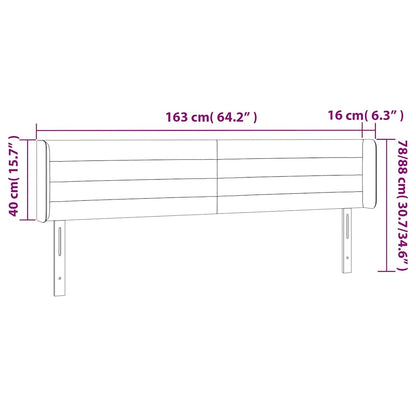 vidaXL Kopfteil mit Ohren Dunkelblau 163x16x78/88 cm Samt