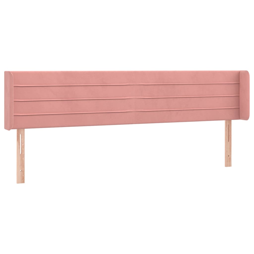 vidaXL Kopfteil mit Ohren Rosa 163x16x78/88 cm Samt