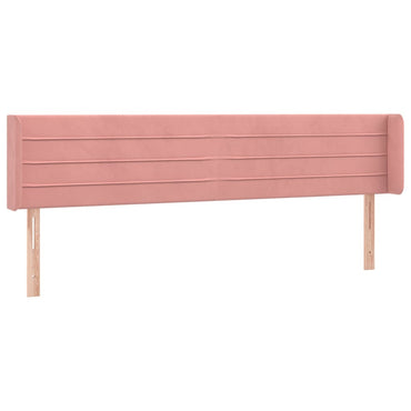 vidaXL Kopfteil mit Ohren Rosa 163x16x78/88 cm Samt