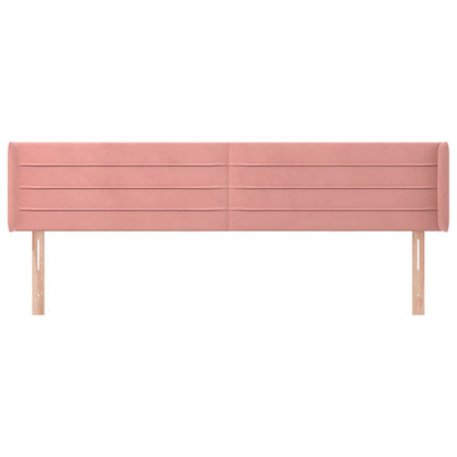 vidaXL Kopfteil mit Ohren Rosa 163x16x78/88 cm Samt