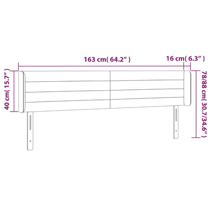 vidaXL Kopfteil mit Ohren Rosa 163x16x78/88 cm Samt
