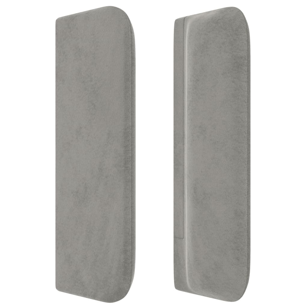 vidaXL Kopfteil mit Ohren Hellgrau 203x16x78/88 cm Samt