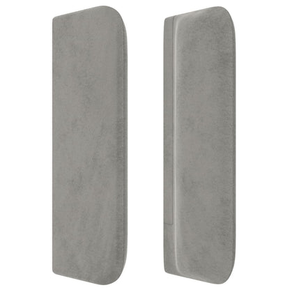 vidaXL Kopfteil mit Ohren Hellgrau 203x16x78/88 cm Samt