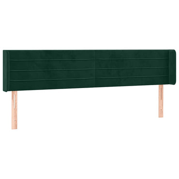 vidaXL Kopfteil mit Ohren Dunkelgrün 203x16x78/88 cm Samt