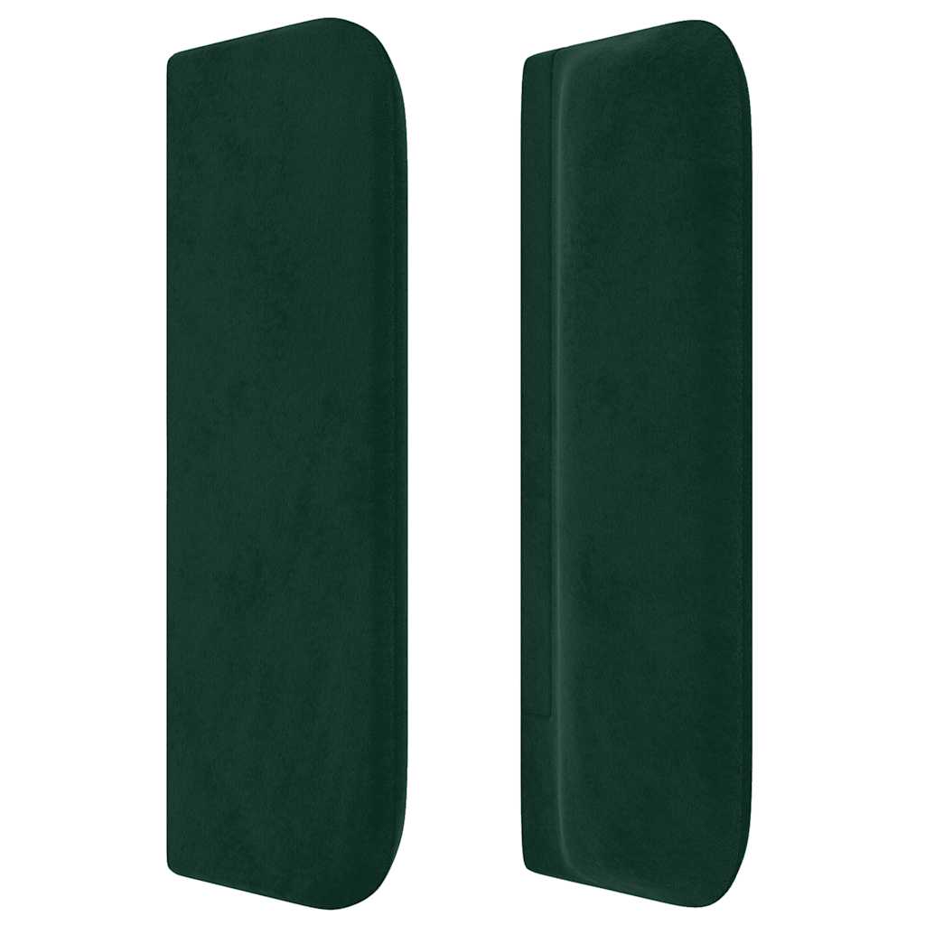 vidaXL Kopfteil mit Ohren Dunkelgrün 203x16x78/88 cm Samt