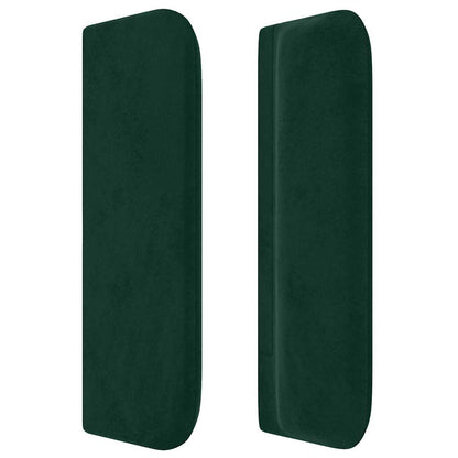 vidaXL Kopfteil mit Ohren Dunkelgrün 203x16x78/88 cm Samt