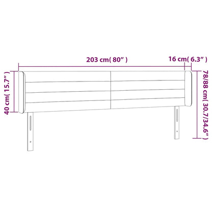 vidaXL Kopfteil mit Ohren Dunkelgrün 203x16x78/88 cm Samt