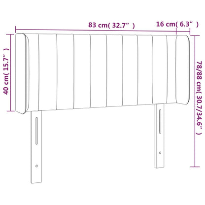 vidaXL Kopfteil mit Ohren Blau 83x16x78/88 cm Stoff