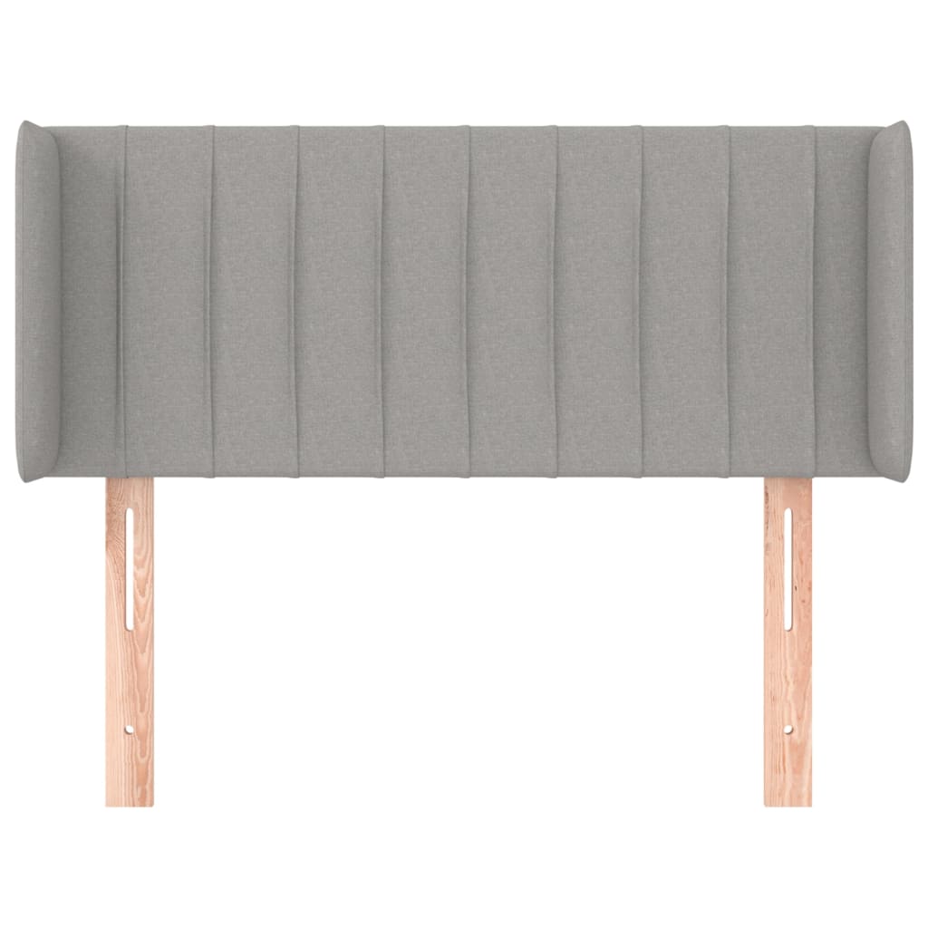 vidaXL Kopfteil mit Ohren Hellgrau 93x16x78/88 cm Stoff