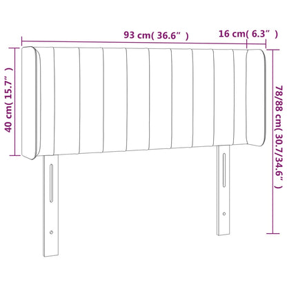 vidaXL Kopfteil mit Ohren Hellgrau 93x16x78/88 cm Stoff
